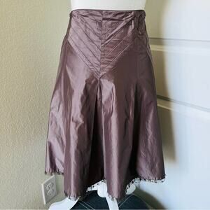 Karen Millen Taffeta Pleated Swiss Dot Tulle Trim Skirt